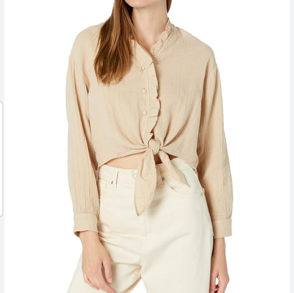 Zara crop button down top